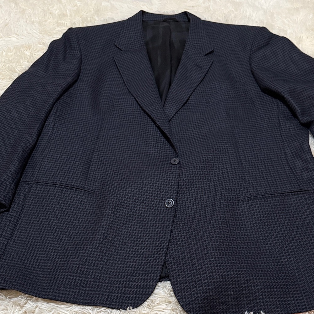 Pierre Cardin Navy Textured Two-Button Sport Coat